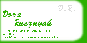 dora rusznyak business card