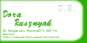 dora rusznyak business card